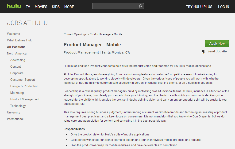 Hulu Project Manager