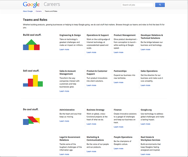 google careers page